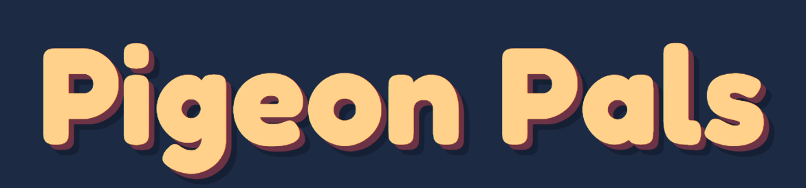 Pigeon Pals wordmark on the game's night blue